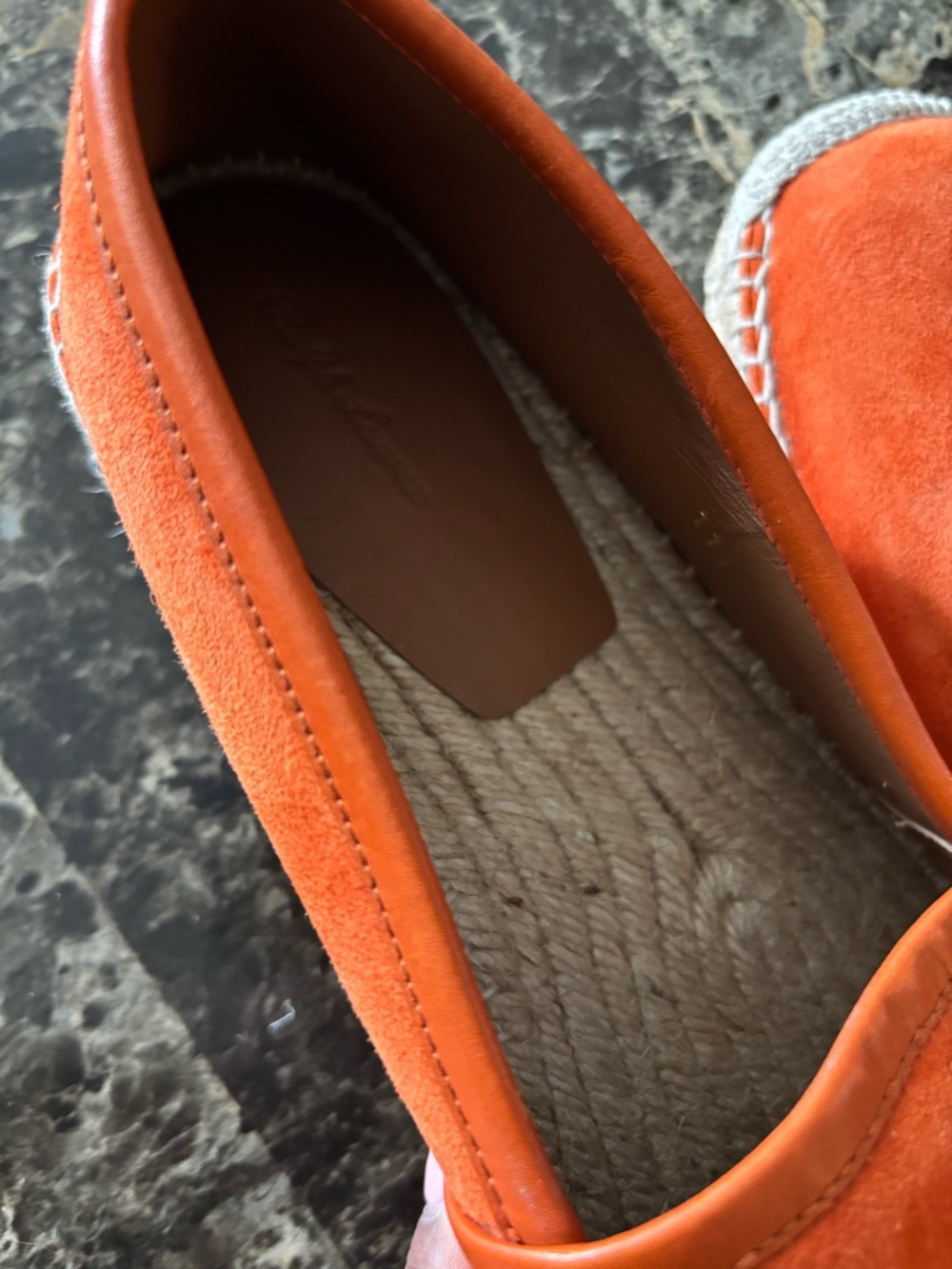 Men’s Ralph Lauren Purple Label Bow Detail Suede Espadrilles sz 11 (orange) - Picture 9 of 12